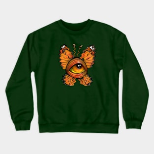 Trippy Pop Surreal Big Eyed Art Monarch Butterfly Illustration Crewneck Sweatshirt